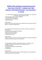 NUR242&sol; NUR 242 Medical-Surgical Nursing Exam Actual Exam 2026&sol;2027 &vert; Complete Exam-Style Questions with Detailed Rationales &vert; Pass Guaranteed &ndash; A&plus; Graded