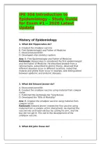 IPE 304 Introduction to Epidemiology &ndash; Study Guide for Exam &num;1 &ndash; 2026 Latest Update&colon; Questions with Complete Solutions & Rationales