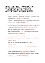 Hvac Certification Practice Tests Exam With Correct Questions And Answers 2026