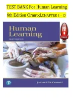Test Bank &vert; Human Learning 8th Edition by Ormrod &vert; Chapters 1&ndash;15 MCQs with Answers &vert; A&plus; Graded &vert; Newest 2026 &sol; 2027