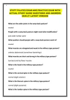 Stott Pilates Exam And Practice Exam With Actual Study Guide Questions And Answer