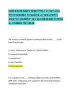 Nate Exam&colon; Core Essentials Questions With Verified Answers Latest Update 2026 For Guaranteed Success Get It Now A&plus; Graded Material