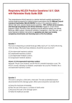 Respiratory NCLEX Practice Questions I & II &vert; Q&A with Rationales Study Guide