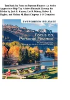 Test Bank for Focus on Personal Finance&colon; An Active Approach to Help You Achieve Financial Literacy&comma; 8th Edition by Jack R&period; Kapoor&comma; Les R&period; Dlabay&comma; Robert J&period; Hughes & Melissa M&period; Hart &vert; Chapters 1&ndash;14 Complete&NewLine;&NewLine;