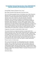 Georgia Water Treatment Operator Class I Exam Questions And Verified Answers With Rationales Just Released