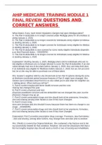 Ahip Medicare Training Module 1 Final Review Questions And Correct Answers 