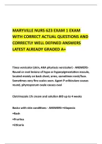 Maryville Nurs 623 Exam 1 Exam &NewLine;With Correct Actual Questions And &NewLine;Correctly Well Defined Answers &NewLine;Latest Already Graded A&plus;