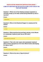 Waste Water Operator Certification Grade 1&NewLine;Complete Questions And Detailed Solutions Latest Update This&NewLine;Year Just Released