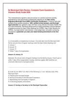 NJ Municipal Clerk Review &vert; Complete Exam Questions & Answers Study Guide