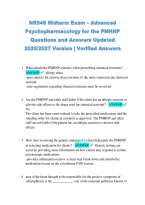NR546 Midterm Exam &ndash; Advanced &NewLine;Psychopharmacology for the PMHNP &NewLine;Questions and Answers Updated &NewLine;2026&sol;2027 Version &vert; Verified Answers 