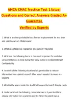AMCA CMAC Practice Test 1 2027 &vert; Actual Exam Questions & Verified Answers &vert; Latest &lpar;Latest 2026 &sol; 2027 Update&rpar; A&plus; Grade Complete
