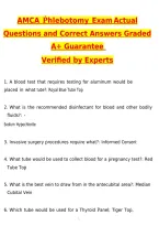 AMCA Phlebotomy Exam 2027 &vert; Actual Exam Questions & Verified Answers &vert; Latest &lpar;Latest 2026 &sol; 2027 Update&rpar; A&plus; Grade Complete