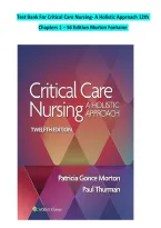 Test Bank For Critical Care Nursing- A Holistic Approach 12th  &NewLine;Chapters 1 &ndash; 56 Edition Morton Fontaine 