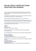 Bio 302 Exam 2 Cancer Asu Exam Questions And Answers