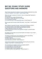 Bio 302 Exam 2 Study Guide Questions And Answers