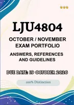 Lju4804 October &sol; November Exam Portfolio &vert;&vert;&lpar;Answers And Guidelines&rpar;&vert;Due Date 19 October 2026