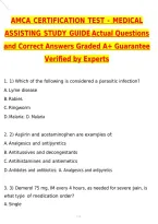 AMCA CERTIFICATION TEST - MEDICAL ASSISTING STUDY GUIDE 2027 &vert; Actual Exam Questions & Verified Answers &vert; Latest &lpar;Latest 2026 &sol; 2027 Update&rpar; A&plus; Grade Complete