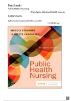 TEST BANK FOR Public Health Nursing&colon; Population-Centered Health Care in the Community 11th edition by Marcia Stanhope &comma; Jeanette Lancaster ISBN&colon;978-0323882828 NEW COMPLETE GUIDE WITH RATIONALES 100&percnt; VERIFIED A&plus; GRADE ASSURED&excl;&excl;&excl;&excl; NEW LATEST UPDATE&excl;&excl;&excl;&excl;&excl;&excl;