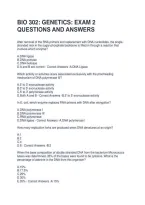Bio 302 Genetics Exam 2 Questions And Answers &vert; Fully Solved