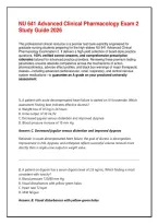 NU 641 Advanced Clinical Pharmacology Exam 2 Study Guide