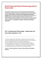 NU 641 Advanced Clinical Pharmacology Exam 2 Study Guide