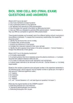 Biol 3090 Cell Bio &lpar;Final Exam&rpar; Questions And Answers