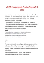 ATI RN Fundamentals Practice Tests A & B 2025 &vert; Nursing Exam Review & Study Guide