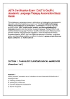 ALTA Certification Exam &lpar;CALT & CALP&rpar; &vert; Academic Language Therapy Association Study Guide