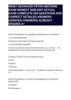 Nr507 Advanced Patho Midterm Exam Newest 2026-2027 Actual Exam Complete 200 Questions And Correct Detailed Answers &lpar;Verified Answers&rpar; Already Graded A&NewLine;&NewLine;