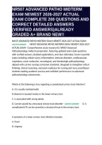 Nr507 Advanced Patho Midterm Exam Newest 2026-2027 Actual Exam Complete 200 Questions And Correct Detailed Answers &lpar;Verified Answers&rpar;Already Graded A&plus; Brand New&excl;&excl;&period;&NewLine;&NewLine;