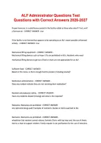 ALF Administrator Questions Test &NewLine;Questions with Correct Answers 2026-2027 