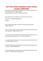 ALF Core Exam Prep &lpar;mock Exam 2&rpar; &NewLine;Questions with Correct Answers 2026-2027 