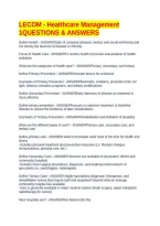 LECOM - Healthcare Management 1QUESTIONS & ANSWERS