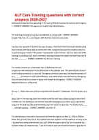ALF Core Training questions with correct answers 2026-2027