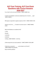 ALF Core Training&comma; ALF Core Exam Questions with Correct Answers 2026-2027