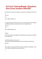 ALF Core Training-Module 3 Questions with Correct Answers 2026-2027