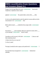 OMSA recertification Exam Questions and Answers &lpar;Rated A&plus;