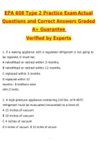 EPA 608 Type 2 Practice Exam &lpar;Latest 2026 &sol; 2027 Update&rpar; Questions with Correct Answers Pass the Exam&comma; 100&percnt; Verified by Experts INSTANT PDF DOWNLOAD