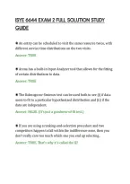 Isye 6644 Exam 2 Full Solution Study&NewLine;Guide