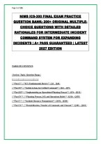 ICS-300 EXAM REVIEWER 2026&sol;2027 &vert; Intermediate Incident Command System for Expanding Incidents &vert; 210 Practice Questions with Detailed Rationales &vert; FEMA & NIMS Aligned &lpar;Unified Command&comma; Planning "P"&comma; IAP&comma; ICS Forms 201&ndash;221&comma; Resource Typing&comma; D