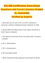 EPA 608 Certification Exam &lpar;Latest 2026 &sol; 2027 Update&rpar; Questions with Correct Answers Pass the Exam&comma; 100&percnt; Verified by Experts INSTANT PDF DOWNLOAD