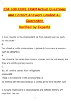 EPA 608 CORE EXAM &lpar;Latest 2026 &sol; 2027 Update&rpar; Questions with Correct Answers Pass the Exam&comma; 100&percnt; Verified by Experts INSTANT PDF DOWNLOAD