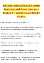 EPA 608 Universal Exam 2026 Actual Exam &lpar;Latest 2026 &sol; 2027 Update&rpar; Questions and Correct Answers &lpar;100&percnt; Correct Verified Answers&rpar; Already Graded A&plus;
