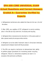 2027 EPA 608 Universal Actual Exam &lpar;Latest 2026 &sol; 2027 Update&rpar; Questions and Correct Answers &lpar;100&percnt; Correct Verified Answers&rpar; Already Graded A&plus;