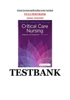 TEST BANK For Urden&comma; Critical Care Nursing&colon; Diagnosis and Management 8th Edition&comma; Verified Chapters 1 - 41&comma; Complete Newest Version&NewLine;