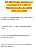 2027 EPA 608 Universal Practice Actual Exam &lpar;Latest 2026 &sol; 2027 Update&rpar; Questions and Correct Answers &lpar;100&percnt; Correct Verified Answers&rpar; Already Graded A&plus;