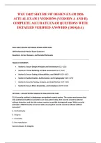 Wgu D487 Secure Sw Design Exam 2026 Actual Exam 2 Versions &lpar;Version A And B&rpar; Complete Accurate Exam Questions With Detailed Verified Answers &lpar;100 Q&A&rpar;