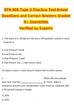 2026 EPA 608 Type II Practice Test Actual Exam &lpar;Latest 2026 &sol; 2027 Update&rpar; Questions and Correct Answers &lpar;100&percnt; Correct Verified Answers&rpar; Already Graded A&plus;