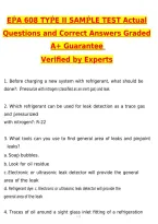 2027 EPA 608 Type II Sample Test Actual Exam &lpar;Latest 2026 &sol; 2027 Update&rpar; Questions and Correct Answers &lpar;100&percnt; Correct Verified Answers&rpar; Already Graded A&plus;