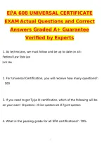 2027 EPA 608 Universal Certificate Actual Exam &lpar;Latest 2026 &sol; 2027 Update&rpar; Questions and Correct Answers &lpar;100&percnt; Correct Verified Answers&rpar; Already Graded A&plus;